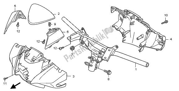 All parts for the Handle Pipe & Handle Cover of the Honda SH 300A 2011