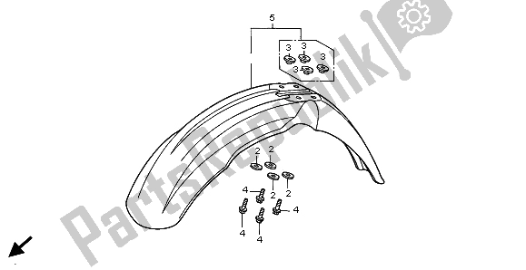 Toutes les pièces pour le Garde-boue Avant du Honda CR 125R 2001