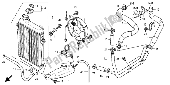 All parts for the Radiator of the Honda SH 300A 2012