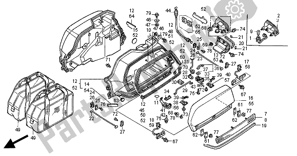 All parts for the Saddlebag of the Honda GL 1500 SE 2000