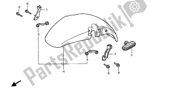 All parts for the Front Fender of the Honda CB 750F2 1997