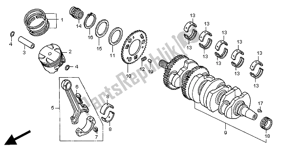 Toutes les pièces pour le Vilebrequin Et Piston du Honda CB 1100 SF 2000