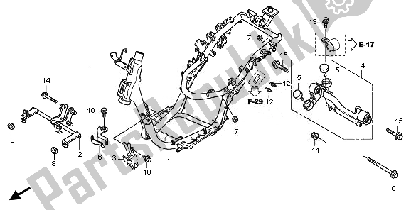 All parts for the Frame Body of the Honda SH 125 2011