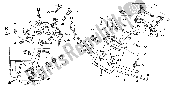 Todas las partes para Manejar Tubo Y Puente Superior de Honda ST 1100A 1998