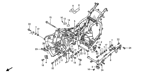 All parts for the Frame Body of the Honda GL 1500 1989