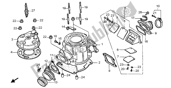 Todas las partes para Cubierta De Tapa De Cilindro de Honda CR 80 RB LW 1997