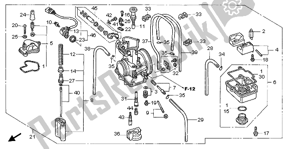 Tutte le parti per il Carburatore del Honda CR 250R 2004