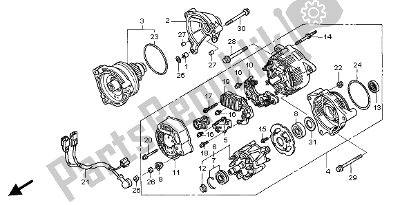 Alle onderdelen voor de Generator van de Honda ST 1300A 2003