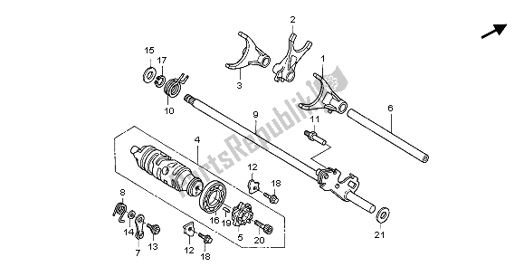 All parts for the Gearshift Drum of the Honda CBR 1100 XX 2003