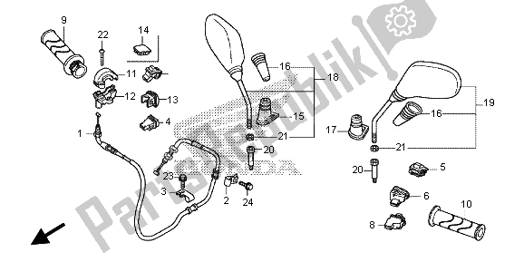 Wszystkie części do Prze?? Cznik I Kabel I Lustro Honda SH 125A 2013