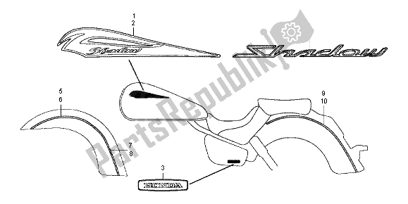 All parts for the Mark of the Honda VT 750 CS 2012