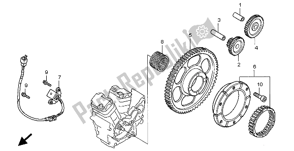 Alle onderdelen voor de Pulsgenerator En Startkoppeling van de Honda VT 750C 1999