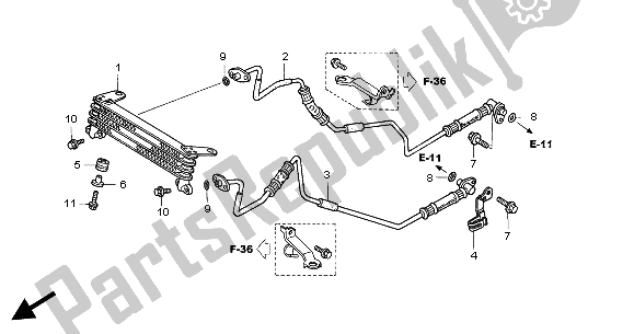 Tutte le parti per il Radiatore Dell'olio del Honda VFR 800 2004