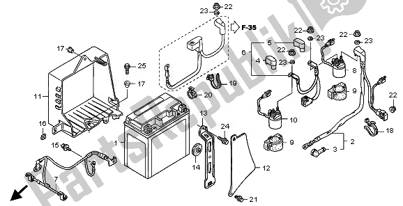 All parts for the Battery of the Honda GL 1800 2010