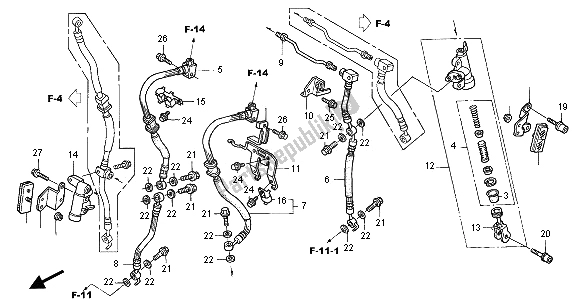 All parts for the Second Master Cylinder of the Honda CBR 1100 XX 2001