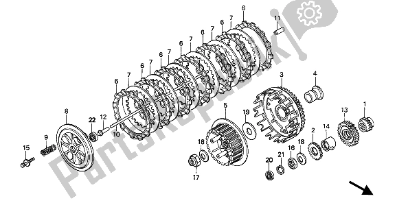 Todas las partes para Embrague de Honda NX 650 1994