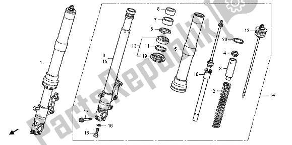 Tutte le parti per il Forcella Anteriore del Honda CB 1000R 2012