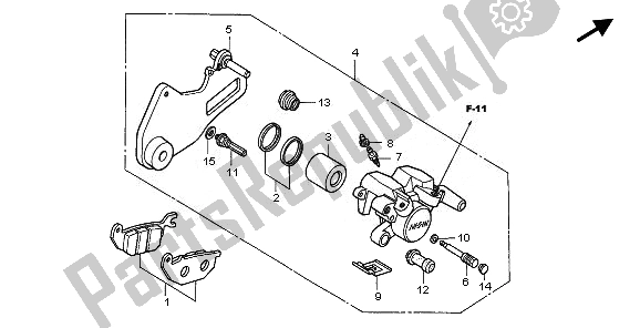 Tutte le parti per il Pinza Freno Posteriore del Honda CBR 125 RW 2010