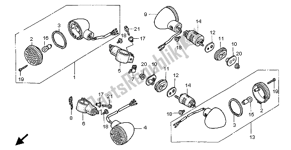 Tutte le parti per il Winker del Honda VT 1100C2 1999