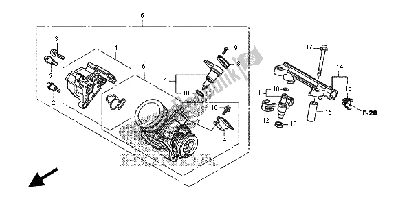 All parts for the Throttle Body of the Honda NC 700D 2012