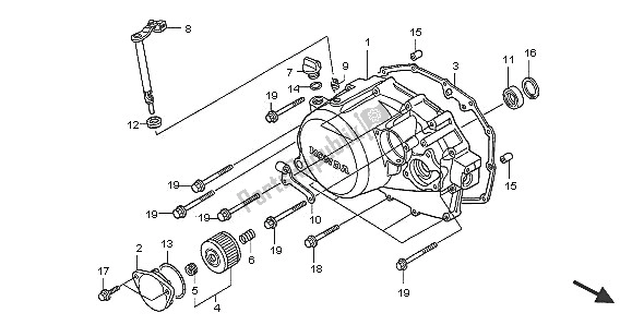 Toutes les pièces pour le Couvercle De Carter Droit du Honda XL 125V 2005