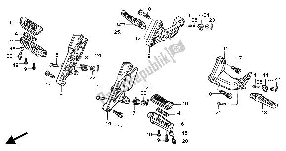 Toutes les pièces pour le étape du Honda CB 1300A 2005