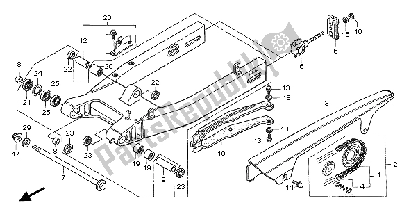 Todas las partes para Basculante de Honda CB 600F Hornet 2006