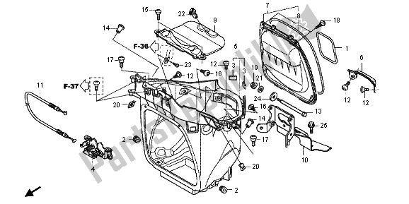 Todas las partes para Caja De Equipaje de Honda NC 700 XA 2013
