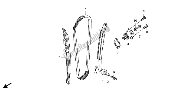 All parts for the Cam Chain & Tensioner of the Honda CRF 250X 2006