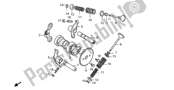 Tutte le parti per il Albero A Camme E Valvola del Honda SCV 100F 2006