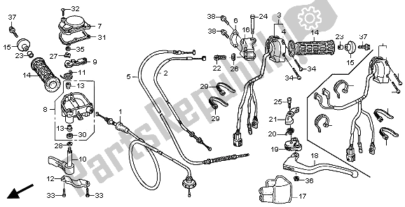 All parts for the Handle Switch of the Honda TRX 250 EX Sportrax 2007