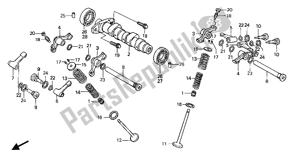 Wszystkie części do Wa? Ek Rozrz? Du I Zawór Honda XR 250R 1989