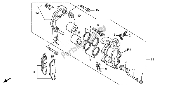 Toutes les pièces pour le étrier De Frein Avant du Honda CRF 250X 2011