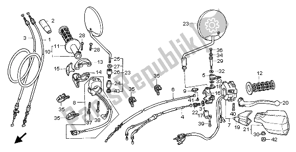 All parts for the Switch & Cable of the Honda XL 600V Transalp 1999