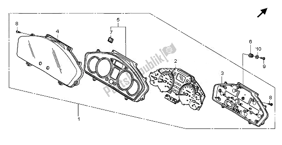 All parts for the Meter (mph) of the Honda NT 700 VA 2008