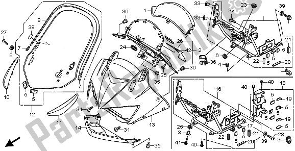 Todas las partes para Capucha Superior de Honda XL 1000 VA 2011