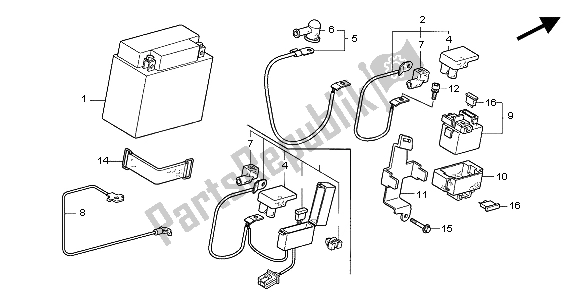 All parts for the Battery of the Honda CBF 600N 2004