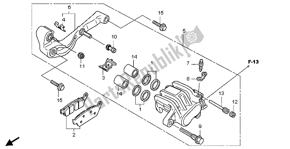 Tutte le parti per il Pinza Freno Posteriore del Honda NSA 700A 2009