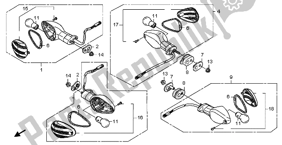 Alle onderdelen voor de Winker van de Honda CBR 600 RR 2009