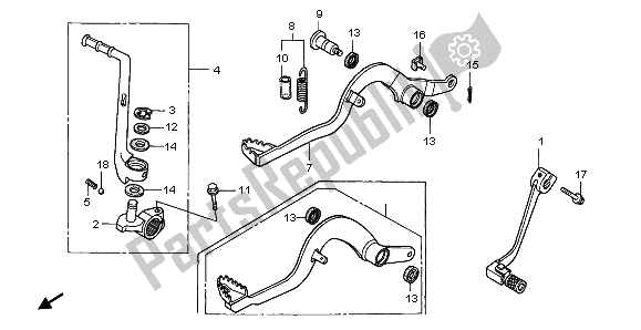 Todas las partes para Pedal Y Brazo De Arranque de Honda CR 80R SW 1997