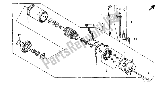 All parts for the Starting Motor of the Honda XL 600V Transalp 1998