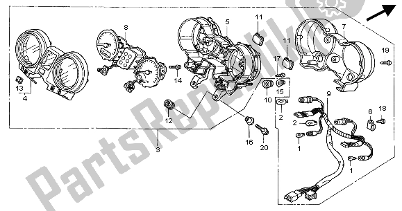 All parts for the Meter (mph) of the Honda CBF 600 NA 2004