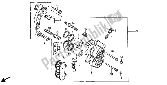 Todas as partes de Painel De Freio Dianteiro do Honda MTX 200 RW 1985