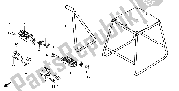 All parts for the Stand & Step of the Honda CRF 450R 2006