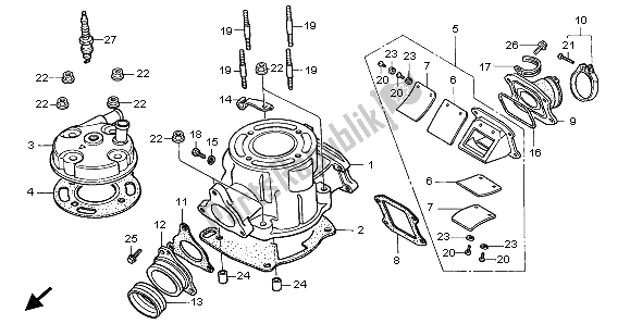 Todas las partes para Cilindro Y Culata de Honda CR 80 RB LW 2001