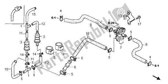 All parts for the Air Injection Control Valve of the Honda VT 750C 2006