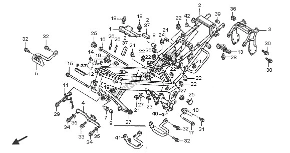 All parts for the Frame Body of the Honda NT 650V 2005