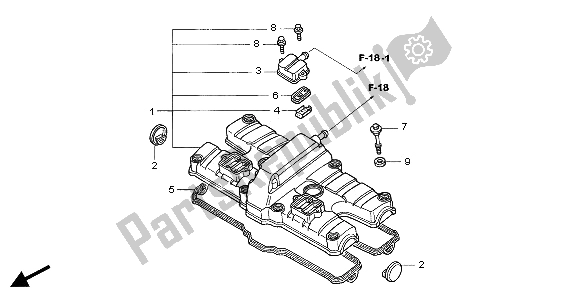 Todas las partes para Cubierta De Tapa De Cilindro de Honda CB 1300 2005