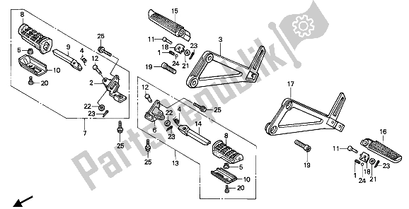 Tutte le parti per il Passo del Honda NX 250 1990