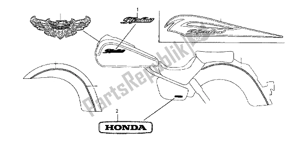 Alle onderdelen voor de Mark van de Honda VT 750C 2004